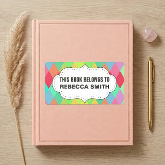 Colourful Geometric Book Label | Bookplate Labels