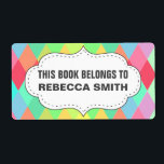 Colourful Geometric Book Label | Bookplate Labels<br><div class="desc">Colourful Book Labels. These labels can be used for school books,  library books or for private use. This label is fully customisable. All texts are editable and colours can be easily changed to what best fits you.</div>