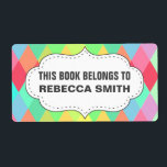 Colourful Geometric Book Label | Bookplate Labels<br><div class="desc">Colourful Book Labels. These labels can be used for school books,  library books or for private use. This label is fully customisable. All texts are editable and colours can be easily changed to what best fits you.</div>
