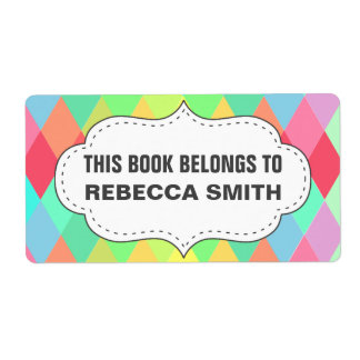 Colourful Geometric Book Label | Bookplate Labels