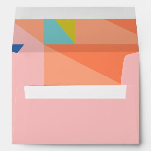Colourful Geometric Border Custom Return Address Envelope