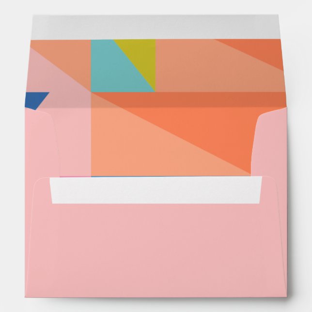 Colourful Geometric Border Custom Return Address Envelope (Back (Bottom))