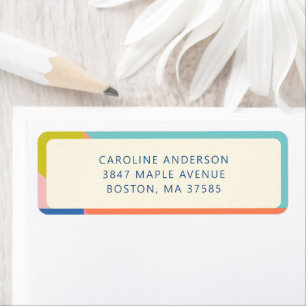 Colourful Geometric Border Custom Return Address Label