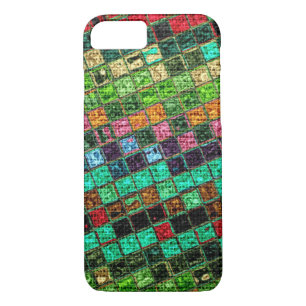 Colourful Geometric Burlap Rustic #15 iPhone 8/7 Case