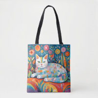 Colourful Geometric Cat Design, Abstract Feline