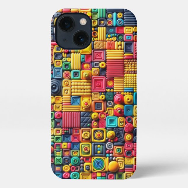 Colourful Geometric Chaos _ iphone case  (Back)