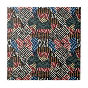 Colourful Geometric Chevron Stripe Ceramic Tile