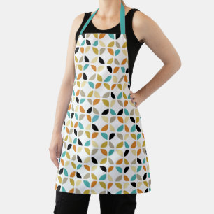 Colourful Geometric Circles Pattern Mid Century Apron