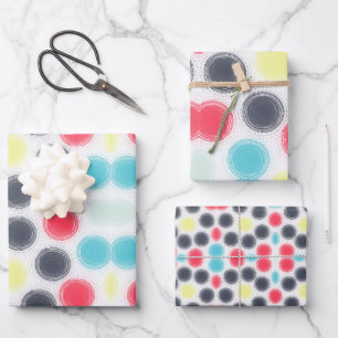 Colourful Geometric Circles Wrapping Paper Sheets