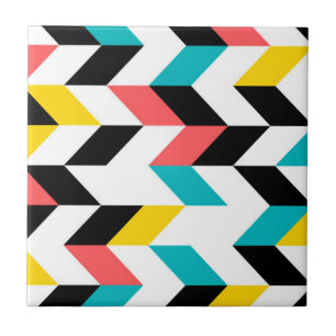 Colourful, geometric, cool, unique, trendy graphic ceramic tile