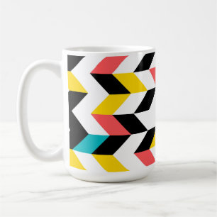 Colourful, geometric, cool, unique, trendy graphic coffee mug