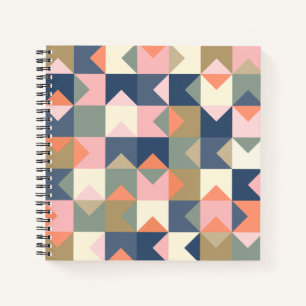 Colourful Geometric Design Pattern in Navy and Notebook