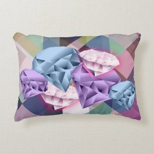 Colourful Geometric Diamond Dreams Decorative Cushion