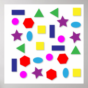 Colourful geometric figures poster