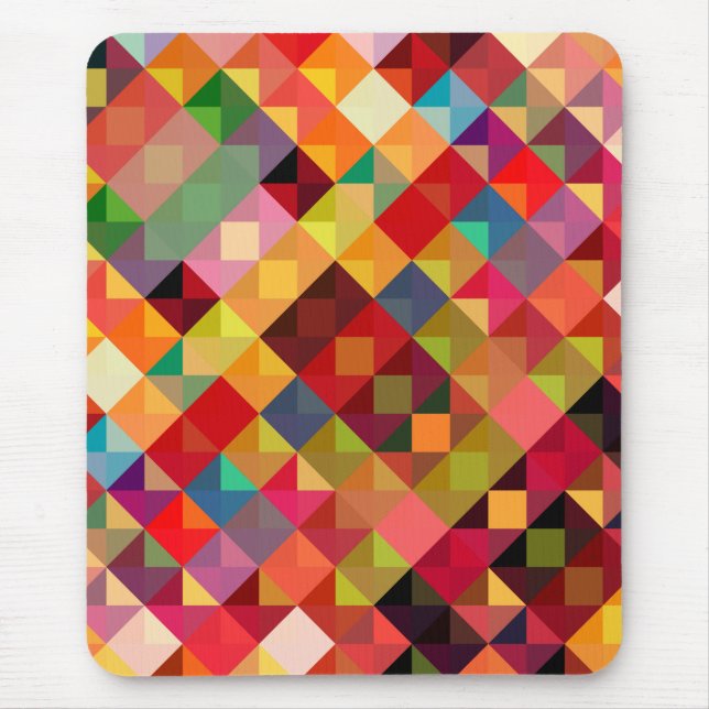 Colourful Geometric Fine Art Mouse Pad (Front)
