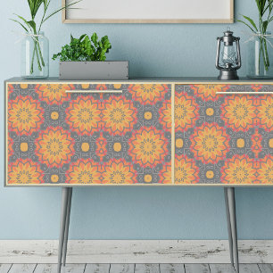 Colourful Geometric Floral Ethnic Mosaic Pattern Tissue Paper