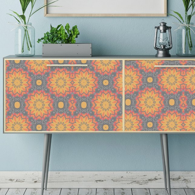 Colourful Geometric Floral Ethnic Mosaic Pattern Tissue Paper (Creator Uploaded)