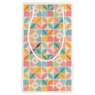 Colourful Geometric Floral Pattern Gift Bag
