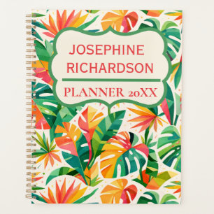Colourful Geometric Floral Pattern Retro Modern Planner