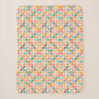 Colourful Geometric Floral Pattern Sherpa Blanket