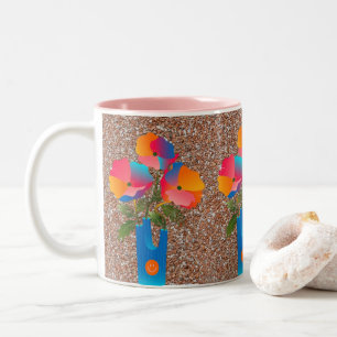 Colourful Geometric Flower Art Coffee Mug