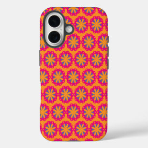 Colourful Geometric Flower Design iPhone 16 Case