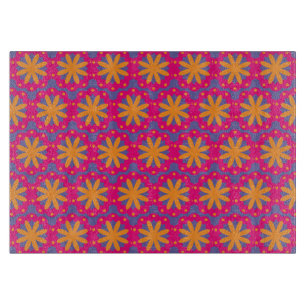 Colourful Geometric Flower Design Cutting Board