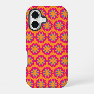 Colourful Geometric Flower Design iPhone 16 Case