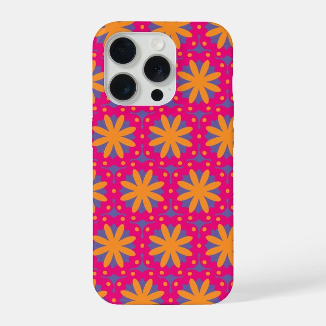 Colourful Geometric Flower Design iPhone Case (Back)