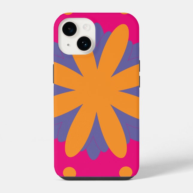 Colourful Geometric Flower Design iPhone Case (Back)