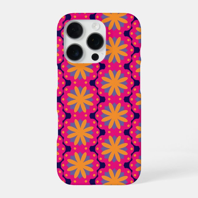 Colourful Geometric Flower Design iPhone Case (Back)