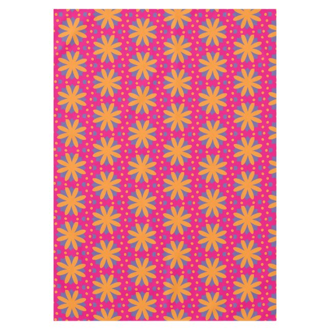 Colourful Geometric Flower Design Tablecloth (Front)