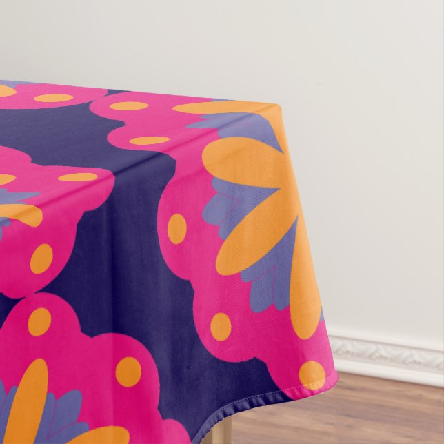 Colourful Geometric Flower Design Tablecloth (In Situ)