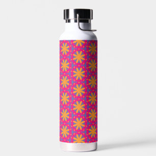 Colourful Geometric Flower Design Water Bottle
