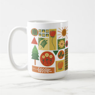 Colourful Geometric Garden Plant Lovers Coffee Mug