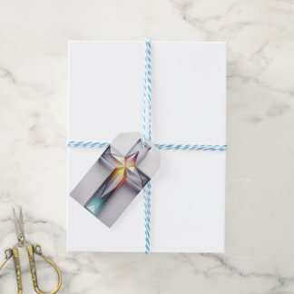Colourful Geometric Gemstone Christian Cross Gift Tags
