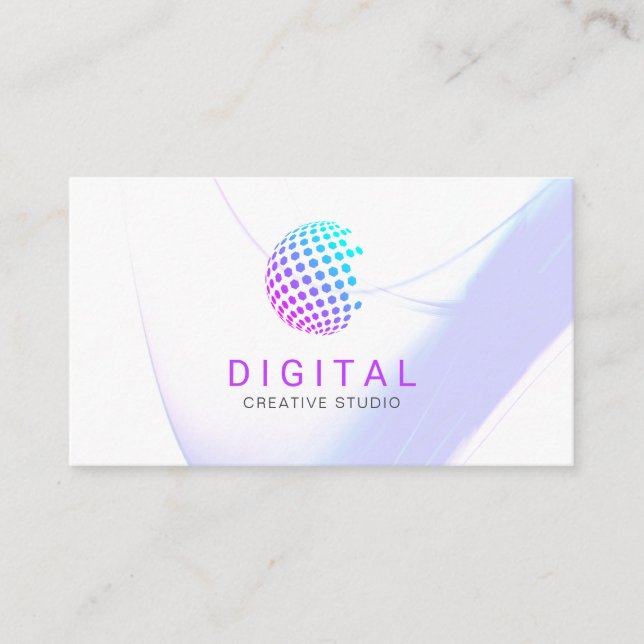 Colourful Geometric Globe Business Card (Front)