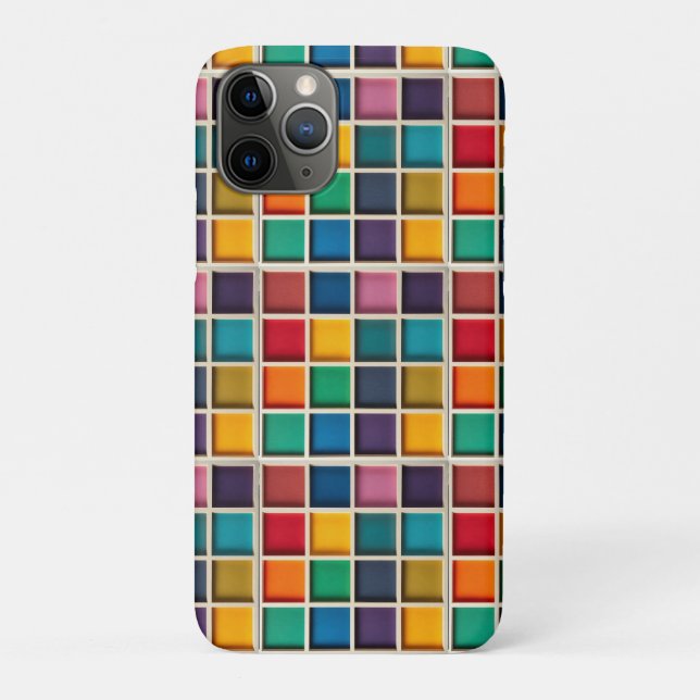 Colourful Geometric Grid Panel Case-Mate iPhone Case (Back)