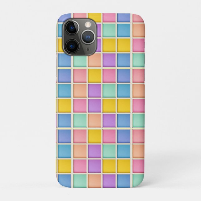 Colourful Geometric Grid Panel Case-Mate iPhone Case (Back)