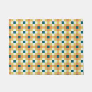 Colourful Geometric Grid Pattern with Retro Palett Doormat