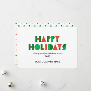Colourful Geometric Happy Holidays Business  Holiday Card