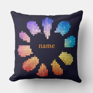Colourful Geometric Heart Shaped Flower Cushion