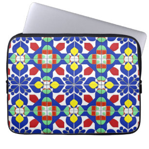 Colourful Geometric Inspired Floral Pattern Laptop Sleeve