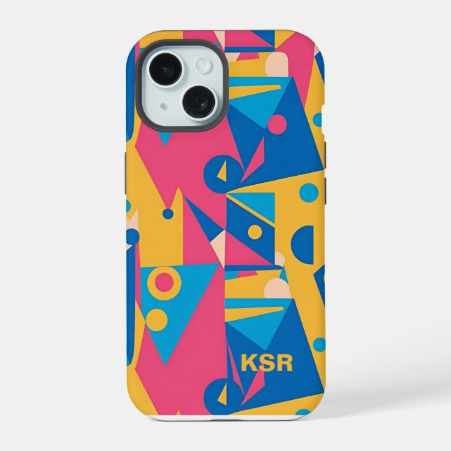 Colourful Geometric  iPhone 15 Case (Back)