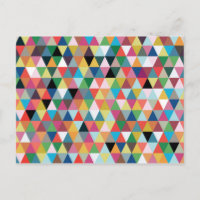 Colourful Geometric Kaleidoscope Pattern Postcard