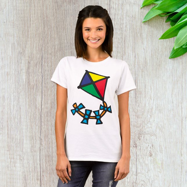 Colourful Geometric Kite with Bow Tail T-Shirt (Creator Uploaded)