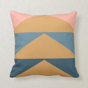 Colourful Geometric Large Gold Triangles Design Cushion