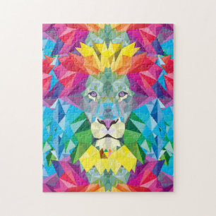 Colourful Geometric Lion Jigsaw Puzzle