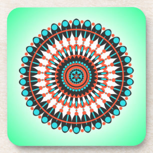 Colourful Geometric Mandala Art-46456 Coaster
