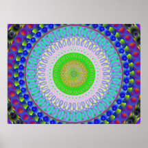 Colourful Geometric Mandala Circle Poster